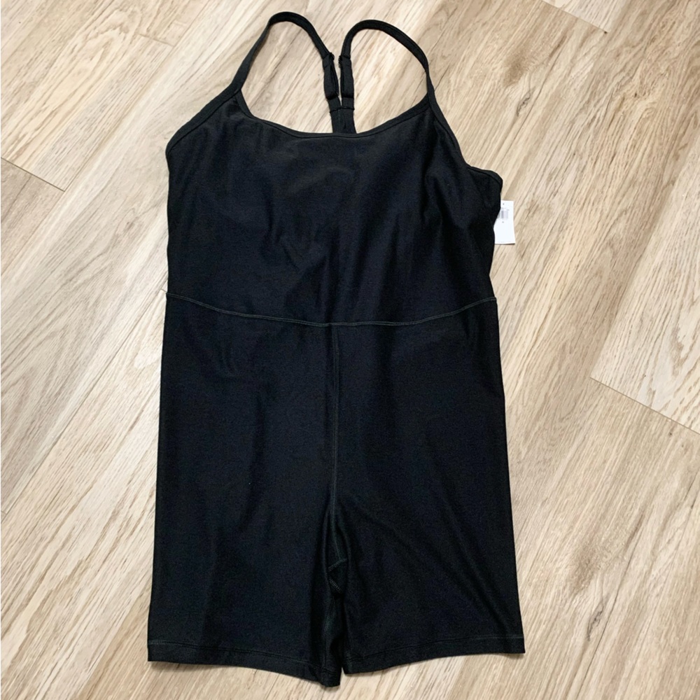 Old Navy NEW Active Cloud Romper Bodysuit Go-Dry One Piece Black Plus 2X